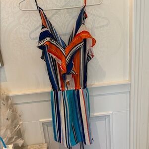 Jennifer Lopez Striped Multicolor Romper
